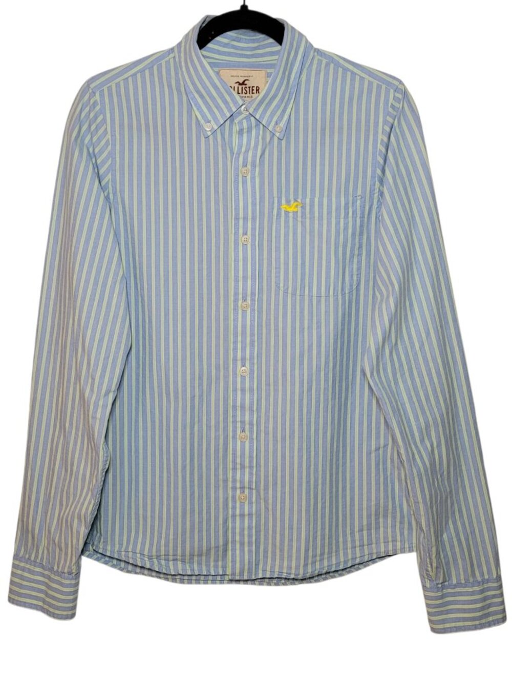 Hollister Mens Long Sleeve Striped Button Down Oxford Shirt Large Y2K Coastal